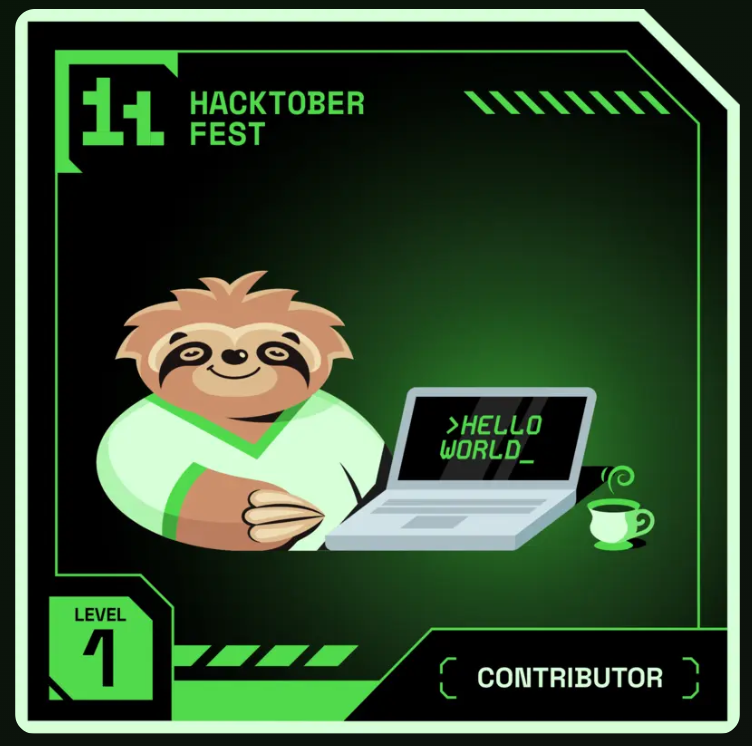 First Merged Hacktoberfest Badge