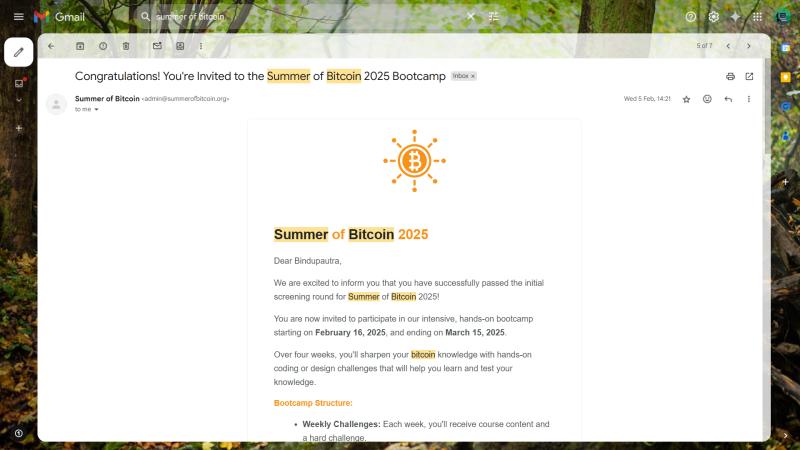 Bitcoin Development Trainee at Summer of Bitcoin '25